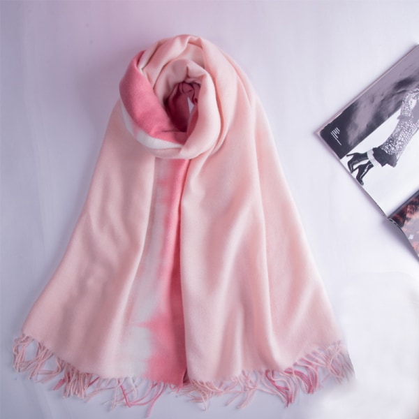 Imitert kashmir Dame Høst Vinter Skjerf Teppe Wrap Sjal Stole Varm Myk Lotus root pink 200*70CM