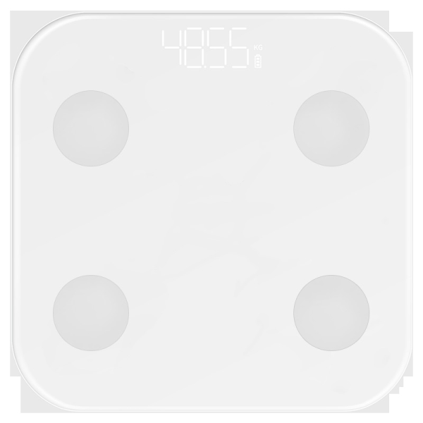 Kroppsvektskala Baderom rund hjørneplattform Digital Precision Home Smart ladeelektronikk White USB rechargeable