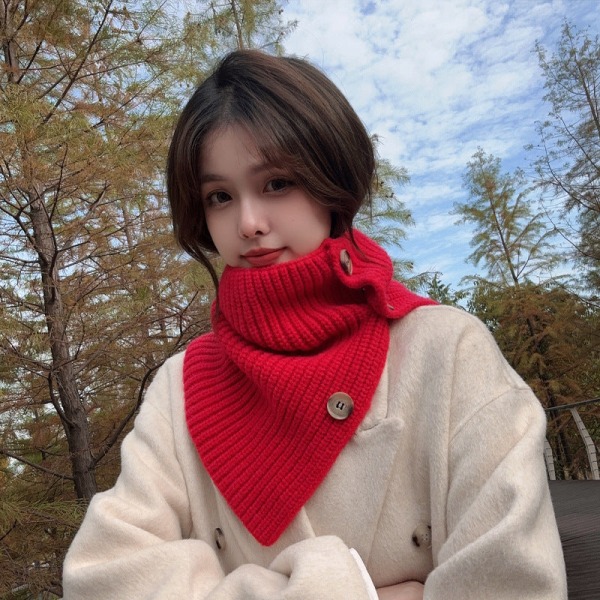Kvinners falsk krage Avtakbar halv vinter koreansk stil Matchende internettkjendis varm hals knapp strikket sjal Gray 50cm