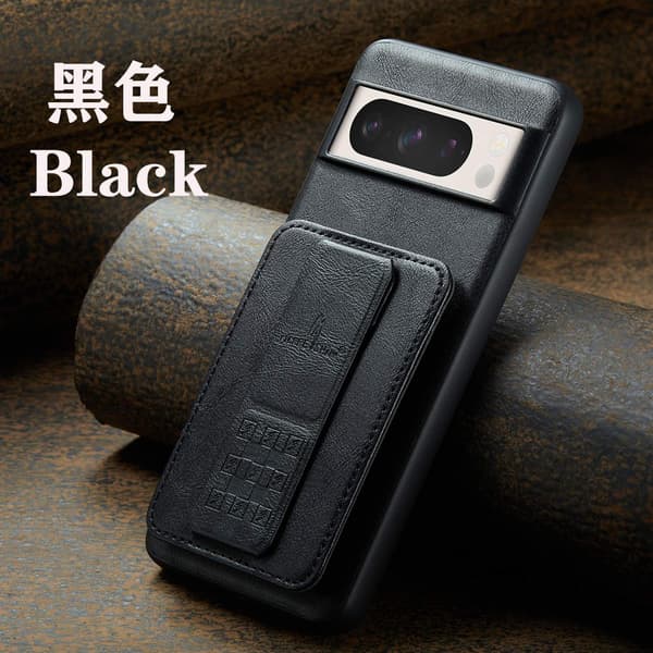 Etui til iPhone15pro 024 sort kortholder ve læder bagside