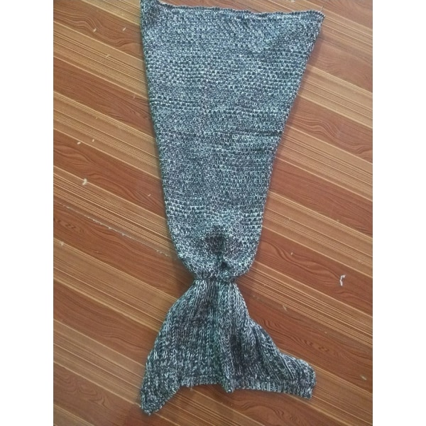 Ullfilt Mermaid Filt Stickad filt Mermaid Tail Filt Cover Gray 70*140cm