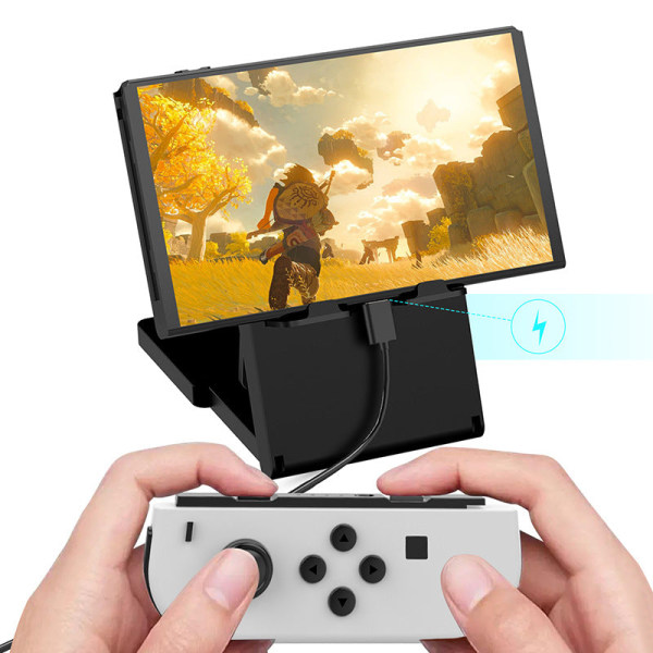 Til Switch Lite Bracket Switch OLED Justerbar Ramme Bærbar Switch Folding Showing Stand Dark Blue