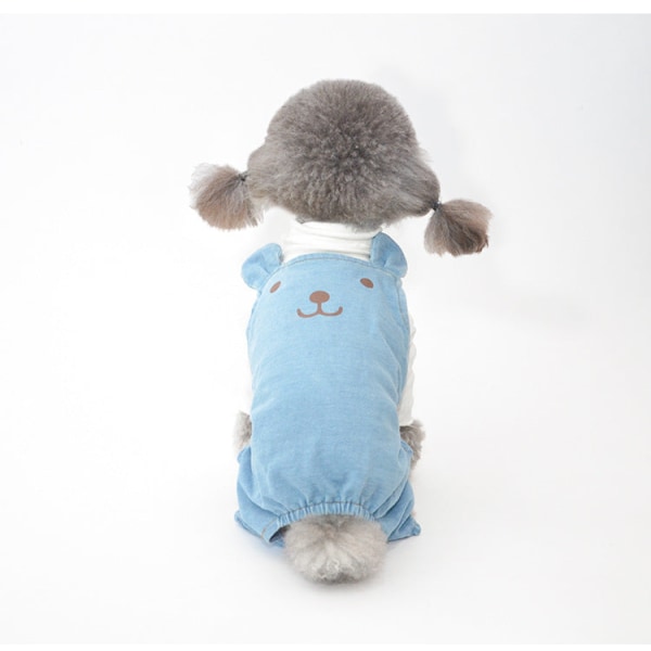 Kjæledyrsklær Høst og vinter Kjæledyroveralls Hundebamse Pomeranian-klær Blue M