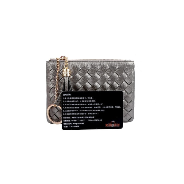 Kvinner lommebok myntveske Veske Kvinne Korean Bag Glidelås Håndveske Dusk Mini Silver Gray