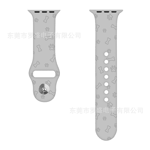 Kellon ranneke Apple Watch iWatch 42/44/45MM pidennetty koiran tassu vaaleanharmaa