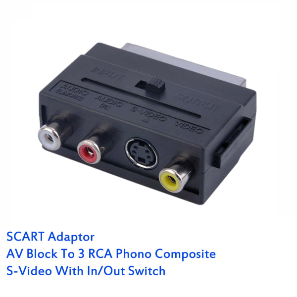 HD HDMI til AV-kabel 3rca gullbelagt SCART til 3rca AV-adapter inn/ut Type Kostehode CH-PS4-018C SCART TO 3RCA