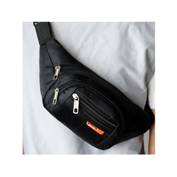 Vandtæt taljetaske til mænd Crossbody-taske Sportstaske med stor kapacitet  Black c250 | Black | Fyndiq