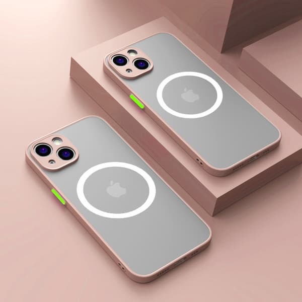 Skal för iPhone 17 Pro Max Rosa Magnetisk Stötsäker Frostat