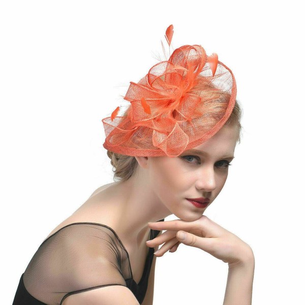 Stort pannebånd Alice Band Hat Fascinator Bryllup Ladies Day Race Royal Ascot Rose red