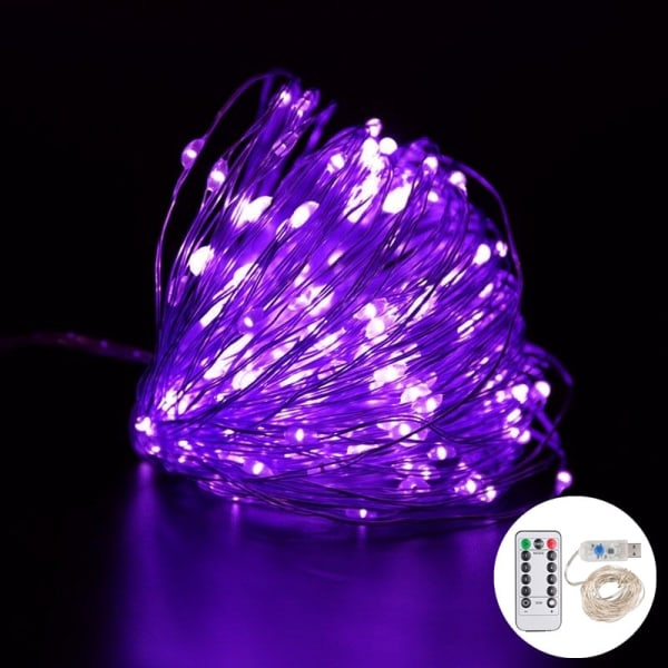 5m 10m 20m LED Fairy Lights Garland Fjernbetjening USB String Lights Nytårs julepynt til hjemmet julelys purple 5M 50LED