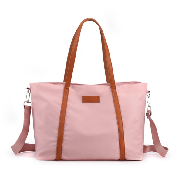 Kvinder Dame Håndtaske Skuldertaske Mode Nylon Stof Tote Bag Stor Kapacitet Rum Fashion Pink