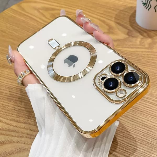 Etui til iPhone 17 Guld Elektropletteret Magnetisk Blød