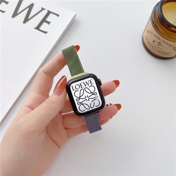 Klockarmband för Apple Watch iWatch 38mm/40mm/41mm universell gradient grön lila