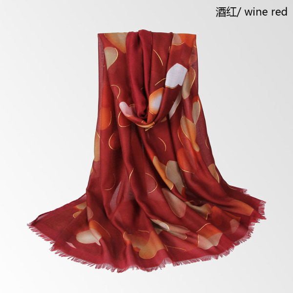 Naisten huivi 2021 syksy ja talvi Wine Red 90*180