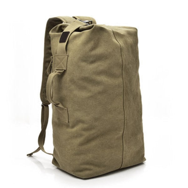 Ryggsekk Outdoor Travel sport Trend Canvas for Men skulderveske Khaki large