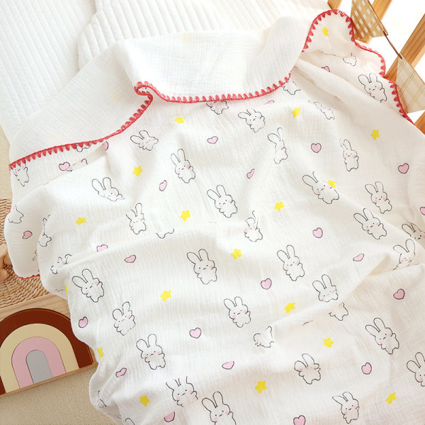 Baby badhandduk luftbart cover Babys filt vår och sommar bomullsgaze filt Pink 110*110cm