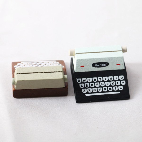 Miniatyrmøbler Leketøy Dukker Hus DIY dekorasjon Tilbehør Mini Cashier Skrivemaskin Black