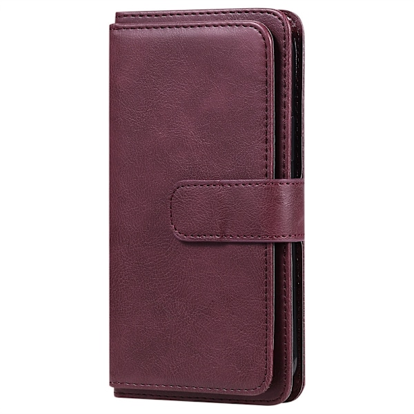 Etui til iPhone 16 Pro Burgundy 10 kort læder Capito holder