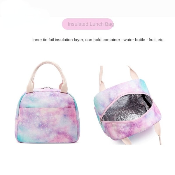Tre-delt skoletaske til piger, let vandtæt rygsæk Blue and purple