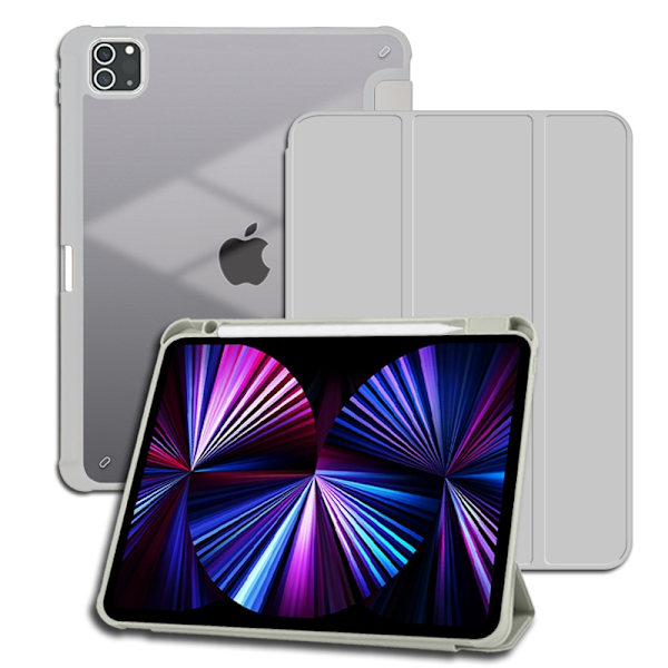 Fodral för iPad 5/6 9.7\" Disgrå Tri fold Hårt Deformerbart Vikbart