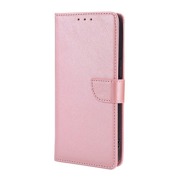 Fodral för iPhone 16 Roséguld flip läder anti fall kortplats i lager