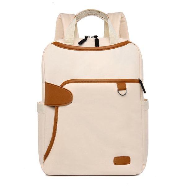 Män Ryggsäck Axelväska Koreansk Oxford Cloth Outdoor Reseväska Datorväska beige