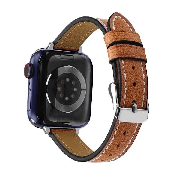 Klockarmband för Apple Watch iwatch Ljusbrunt vaxläder 38/40/41/42mm