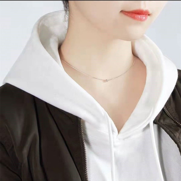 Kvinders falsk krave Aftagelig halv Aftagelig All-Match hættetrøje med sweater base Sort White-M