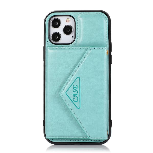 Fodral för iPhone 13pro max mintgrön crossbody solid plånbok lanyard anti fall full card