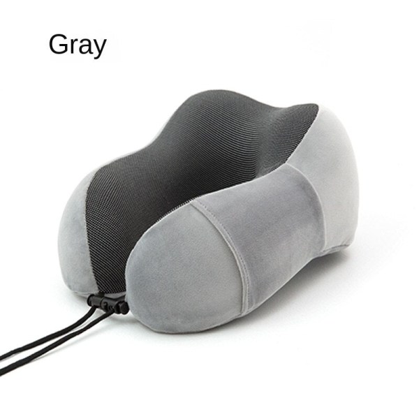 Blød behagelig rejsepude opbevaring nakkepude Magnetisk klud U-formet memoryskum Gray Single neck pillow