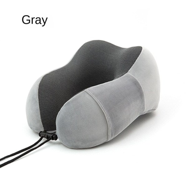 Pehmeä mukava matkatyynyn säilytys kaulatyynyn magneettinen kangas U-muotoinen memory foam Gray Single neck pillow