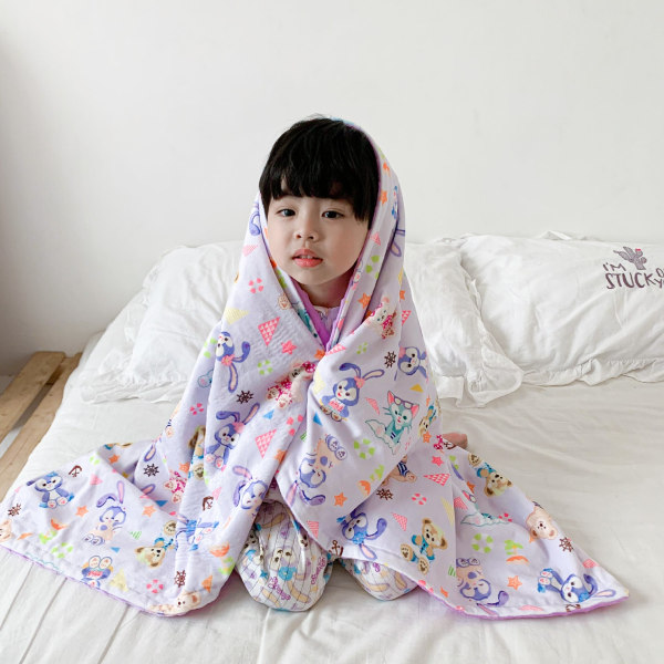 Child Comfort Ilmastointi Four Seasons Cover Newborn Nap Ohut Ilmastointi Peite Velvet star wearing Dew 110*150cm