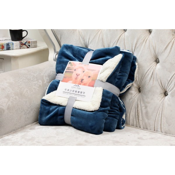 Talvipaksutettu samettipeitto Berber Fleece -peitto Yksi kaksinkertainen peitto Kaksikerroksinen lahjapeitto Blue 150*200cm