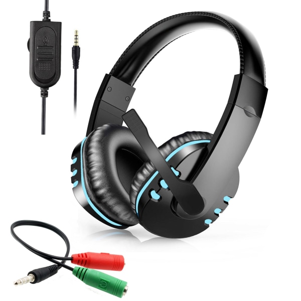 Til PS5 Headset Mikrofon Gaming Headset PS4 Headset Switch Headset Xbox Series X Wired Blue