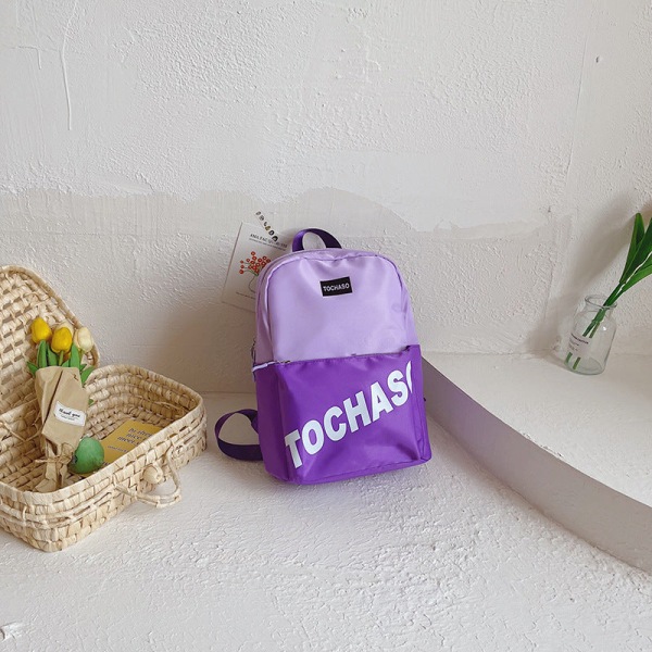 Kvinder pige rygsæk skuldertaske Børnehave Stor Klasse Canvas Letters Rygsæk Beskyttelse Lille Bogtaske Purple | Purple | Fyndiq