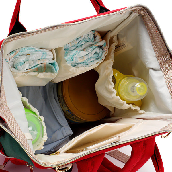 Mommy Bag Multifunktionel Vandtæt rygsæk med stor kapacitet pusletasker blue and green