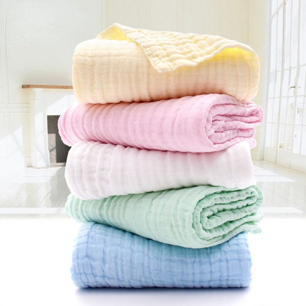 Baby bomuldsgaze badehåndklæde badekar Absorberende plus størrelse blødt hemmeligt bobleplasttæppe Yellow 105*105cm