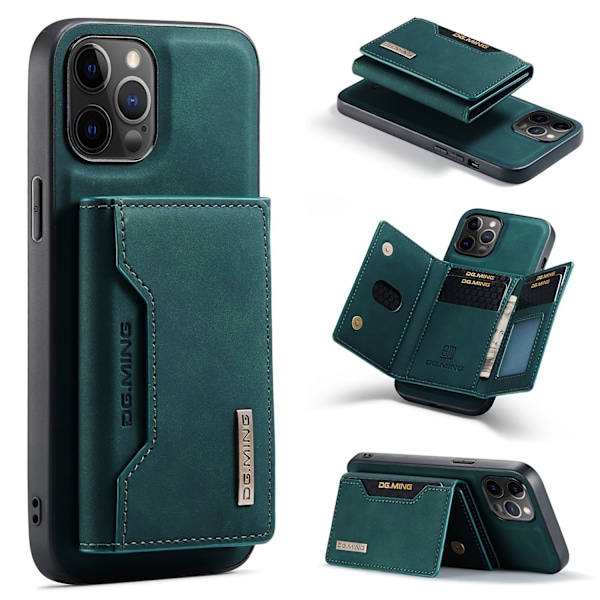 Etui til iPhone 13 mini 5.4 grøn multifunktionel delt kortholder retro magnetisk sugekop