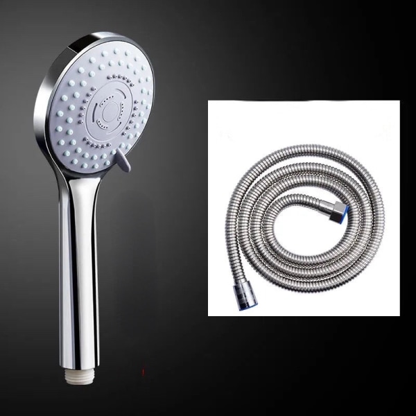 Duschhuvud justerbart fem-hastighets superladdad set 1.5 m hose set