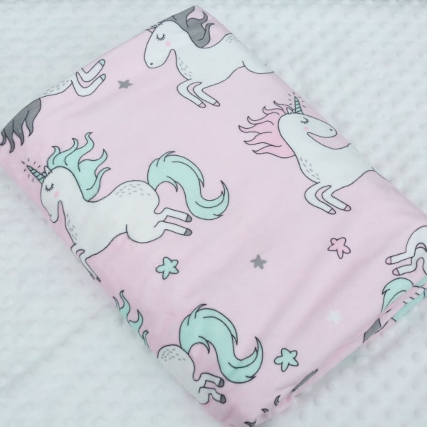 Child Comfort Ilmastointi Four Seasons Cover Newborn Nap Ohut Ilmastointi Peite Velvet pink horse 150*200cm