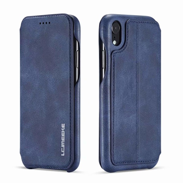 Fodral för iPhone 14 Pro blå Honggu kortplats flip läder