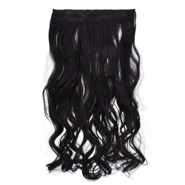 Kvinnor Peruk Hårförlängning Fem klipp lockigt hår OnePiece Hair Weft W491 Black