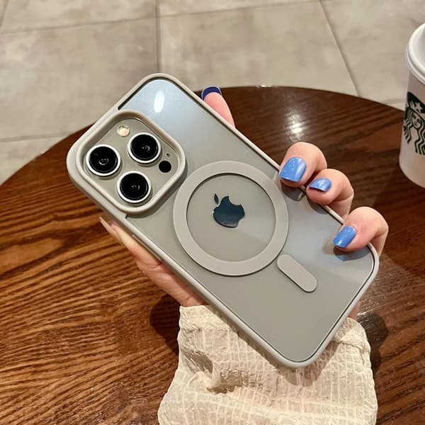 Deksel til iPhone 17 Pro Titanium Grå Magnetisk Klar Matt Akryl