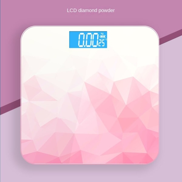 Kehon painovaaka Kylpyhuone pyöreä kulmataso Digitaalinen gradientti Älykäs elektroninen koti pieni Pink LCD USB
