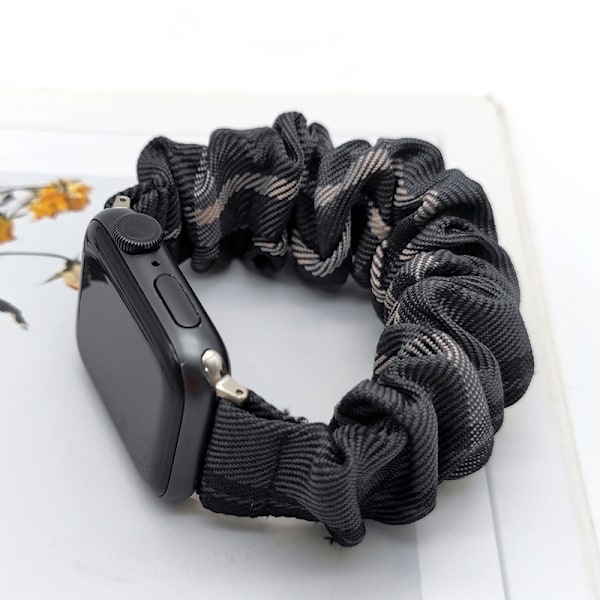 Klockarmband för Apple Watch iWatch 38/40/41mm Kolgrå Rutig