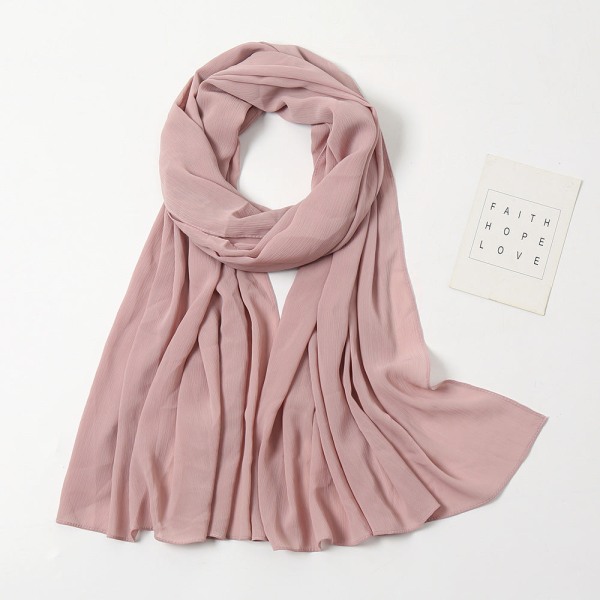 Skjerfsjal for kvinner 2022 Monokrom Chiffon som puster 8# nude pink 175-70cm