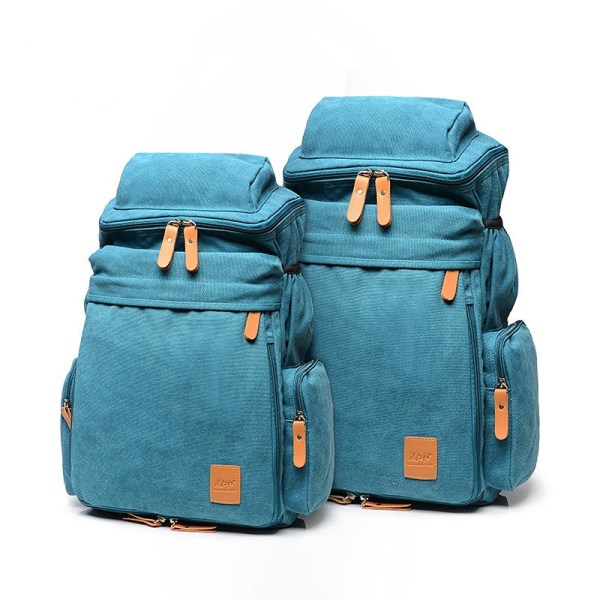 Skoleelev ryggsekk College Bookbag Reiseveske Canvas Universal Stor kapasitet utendørs Blue Small size