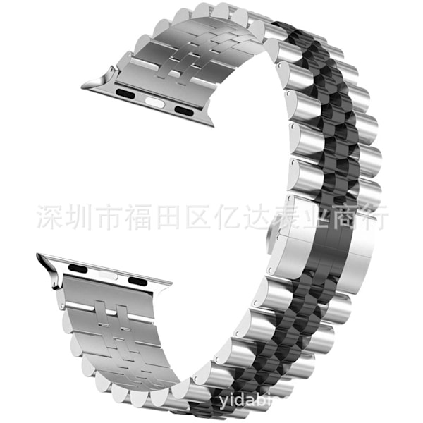 Kellon ranneke Apple Watch iWatch 38/40/41mm 10. sukupolvi -42mm Hopea ja musta