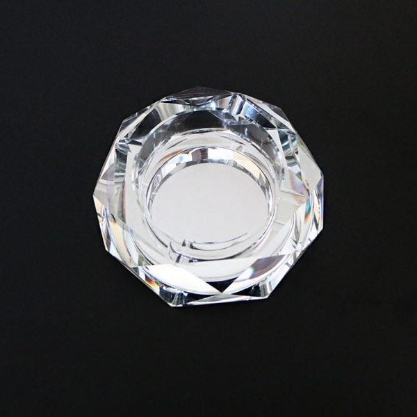 Tuhkakuppi Suuri kahdeksankulmainen kristallikaiverrettu lasi yrityksen lahjatuhkakuppi Black and Silver 25CM (unified finger outer diameter)