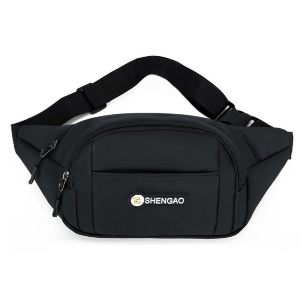 Fanny Pack Løbebælte Taljetaske Organizer Sports Cykelpolyester Black